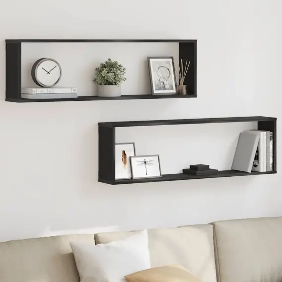Półki ścienne Cube 2 szt. Czarny dąb 100x15x30 cm Lumarko! Lumarko! - Hurtownia wielobranżowa Lumarko Tani